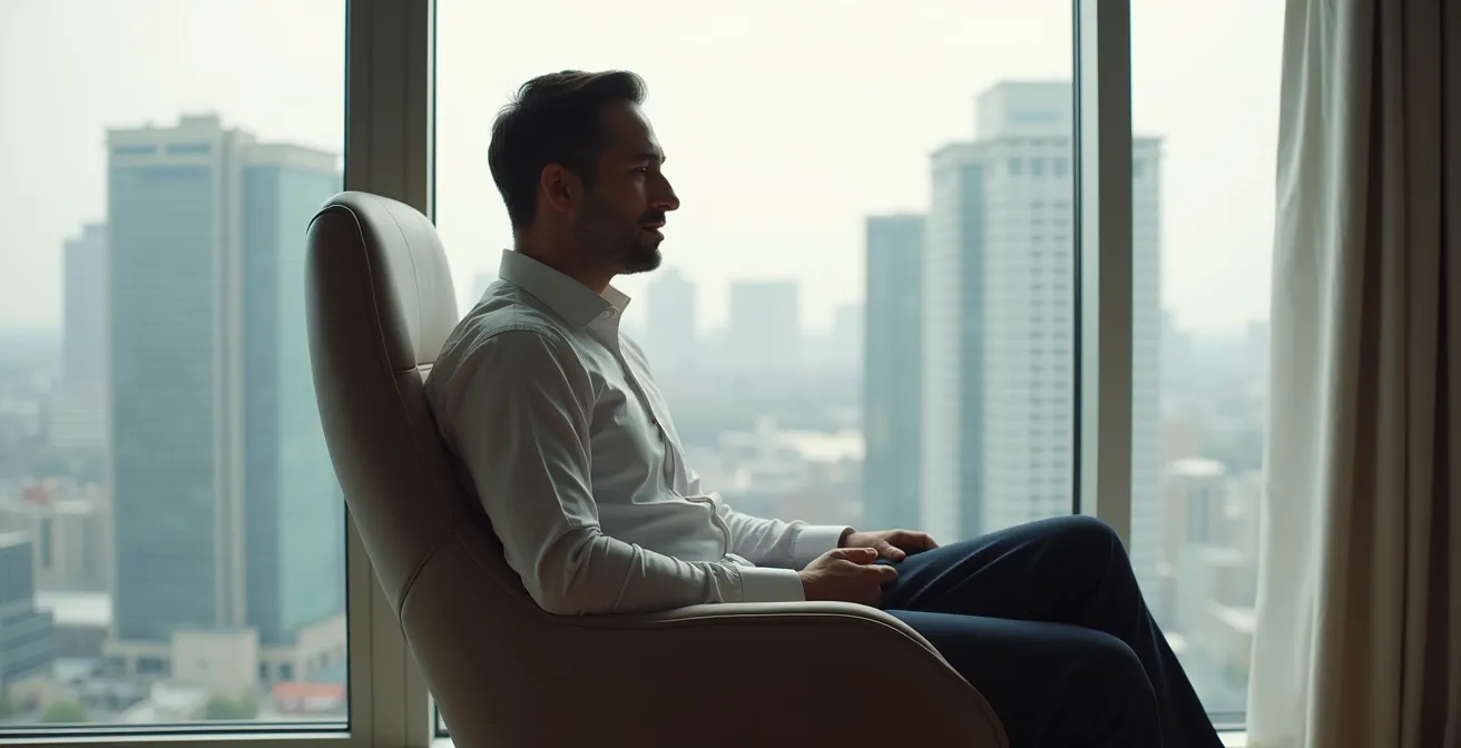 Chaise design avec soutien lombaire discret dans un intérieur contemporain