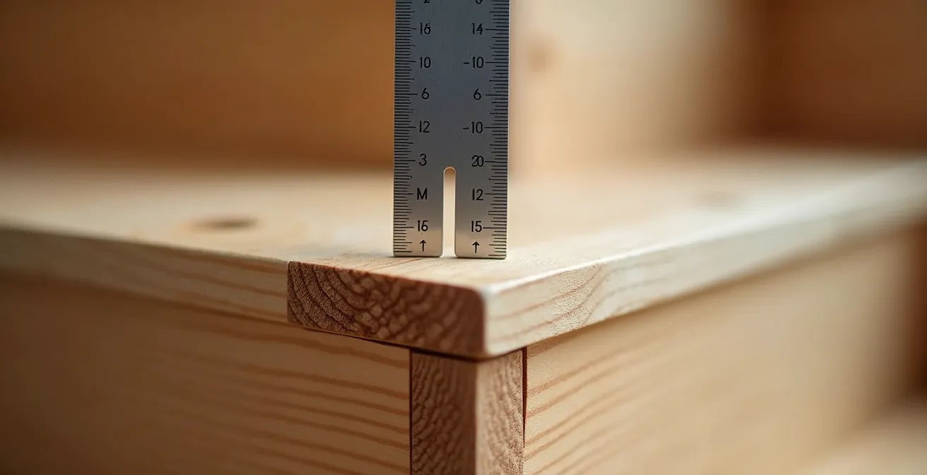 Vue technique d'un escalier montrant les mesures du giron et de la contremarche selon les normes québécoises