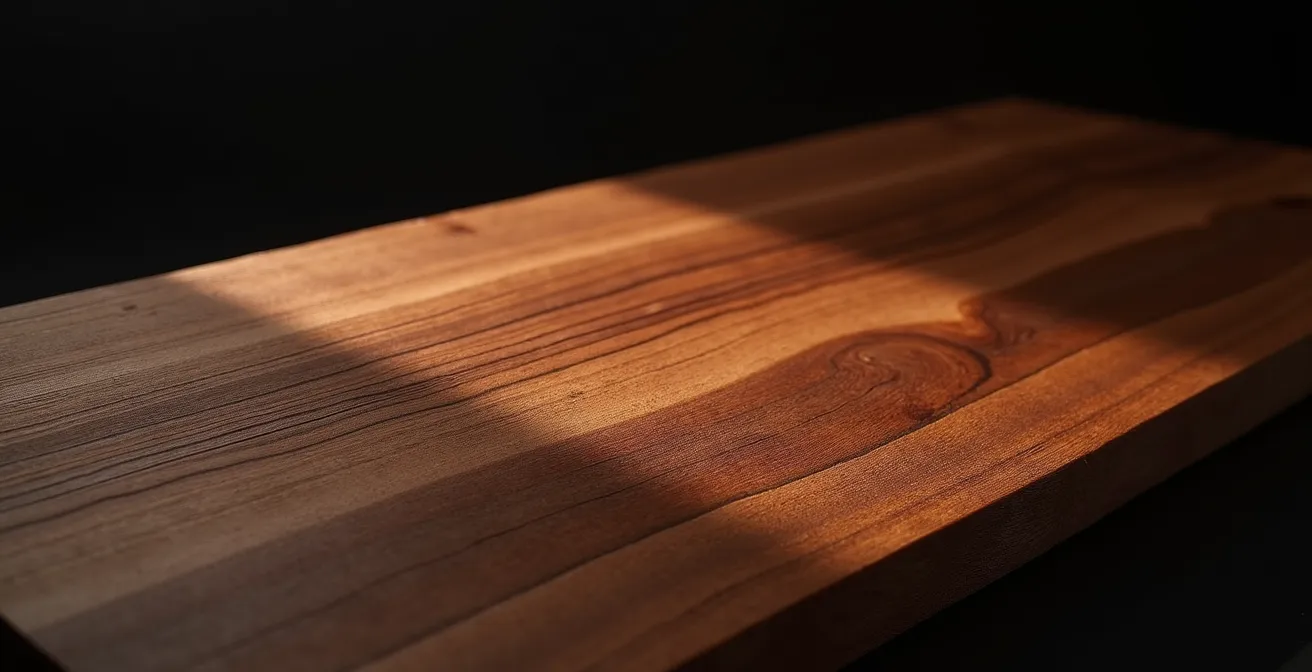 Détail du grain et de la patine du noyer noir américain