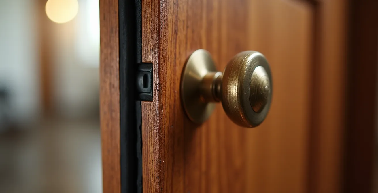 Porte à âme pleine avec système d'étanchéité acoustique complet