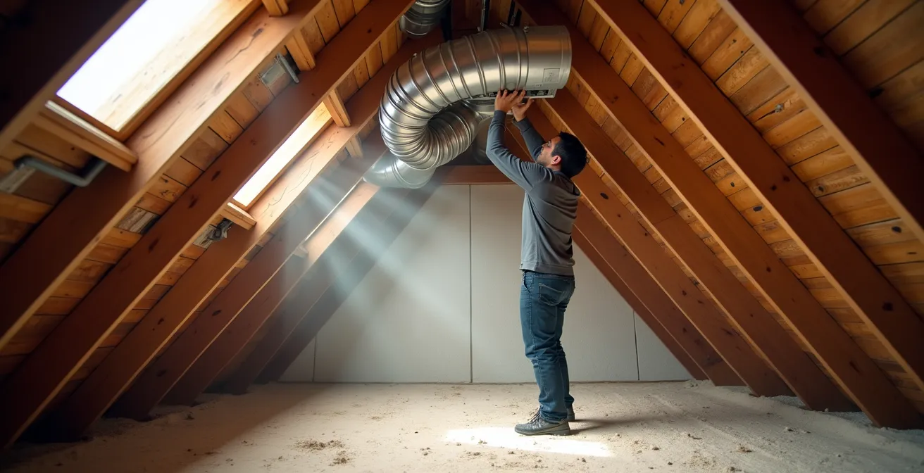 Installation d'un ventilateur récupérateur d'énergie dans un grenier canadien